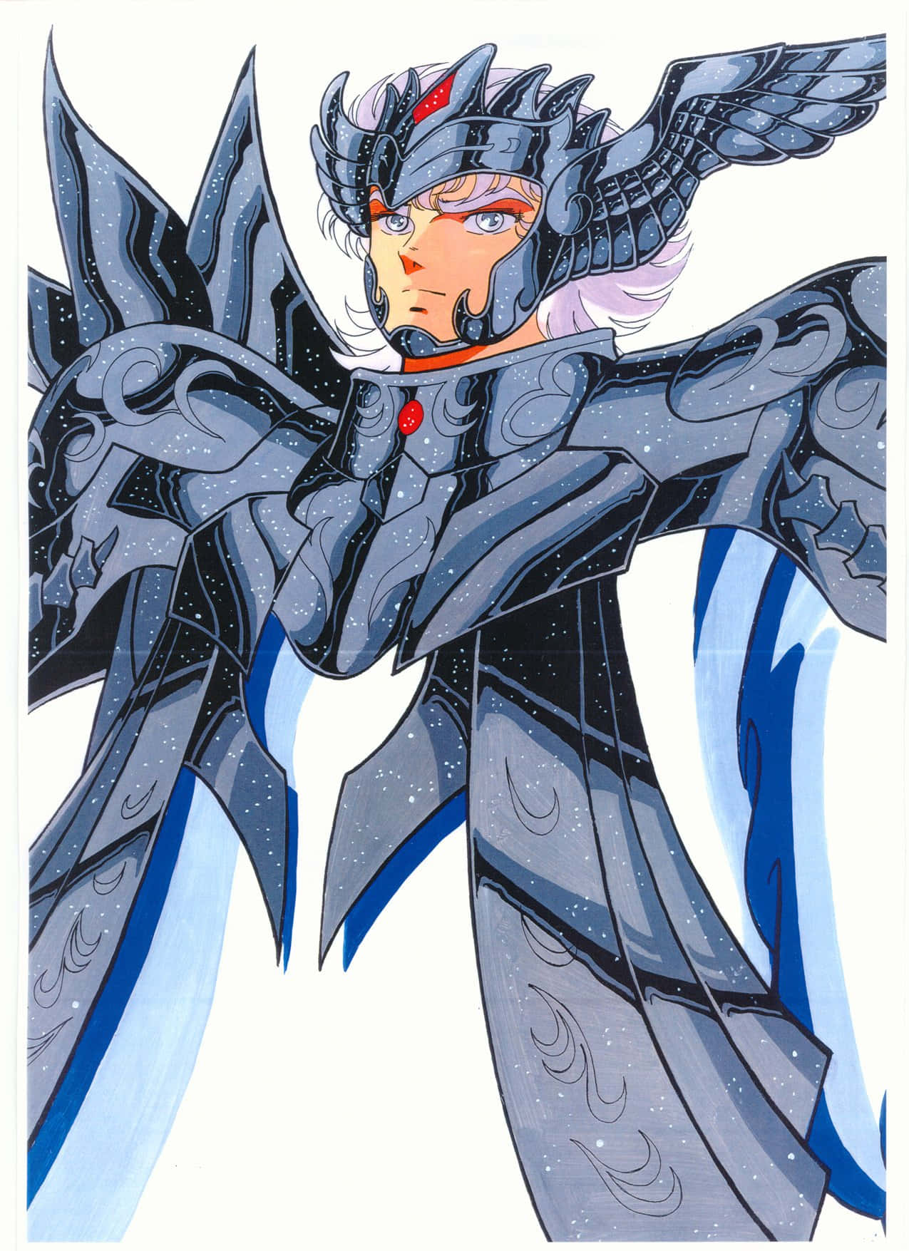 Saint Seiya Thanatos, silver armor, winged helmet, HD Phone Wallpaper