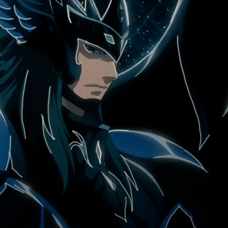 Thanatos, Saint Seiya, dark blue armored anime warrior, SD Desktop Wallpaper