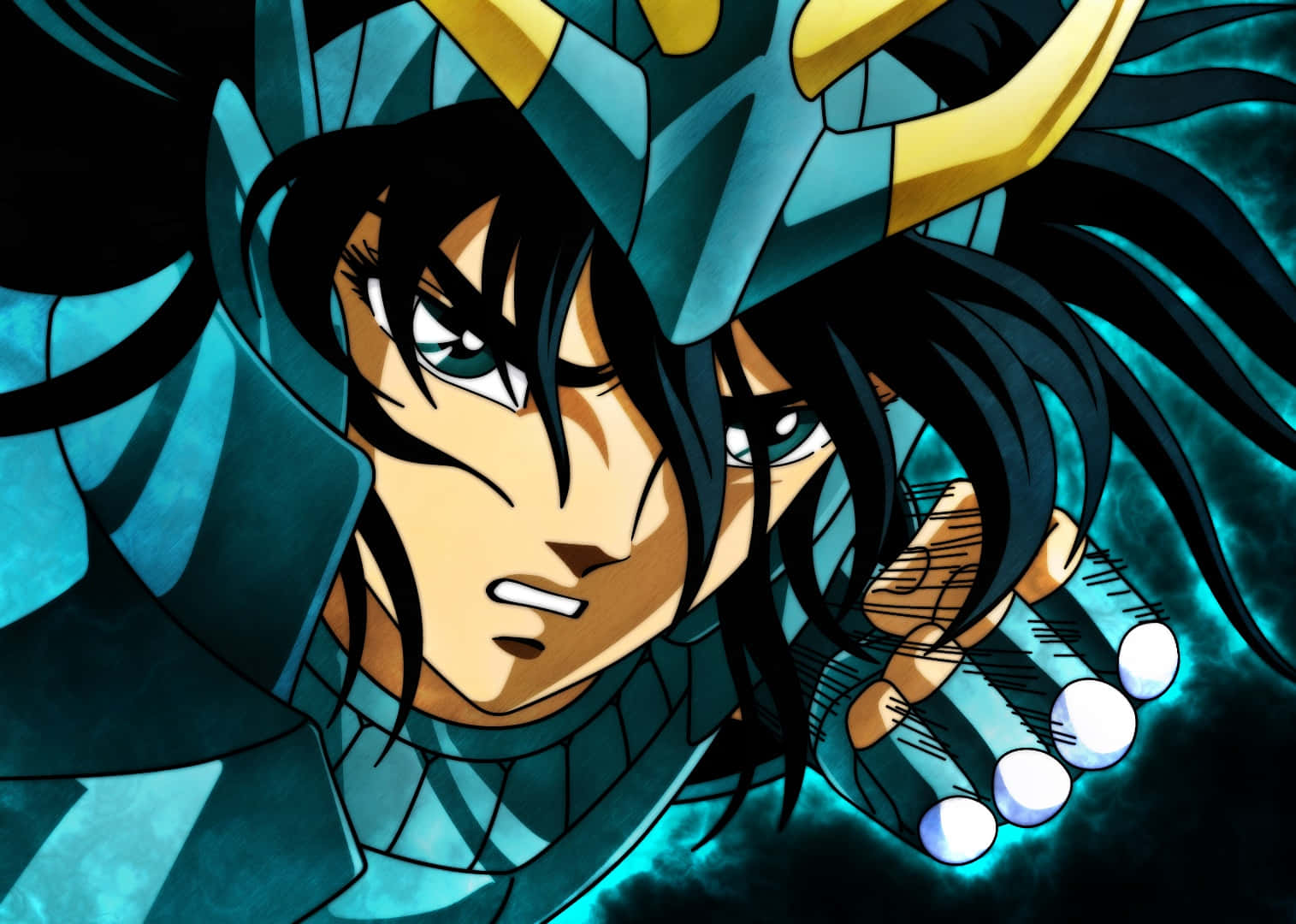 Saint Seiya, cosmic armor, blue and gold armor, HD Desktop Wallpaper