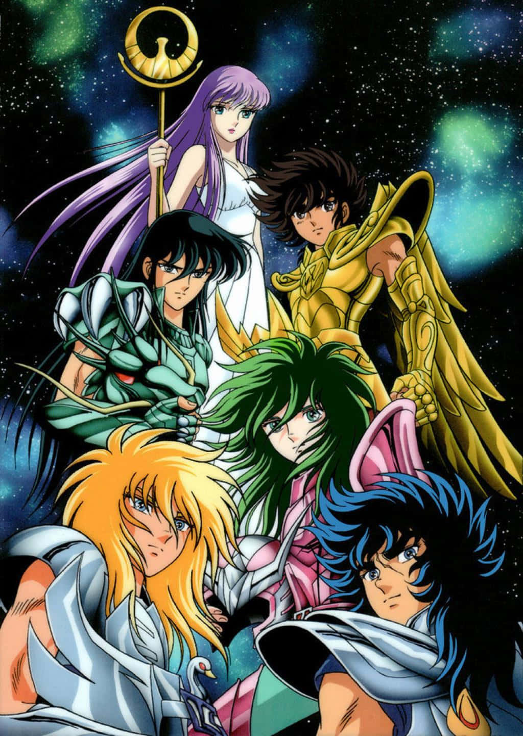 Saint Seiya, legendary knights, colorful armor, HD Phone Wallpaper