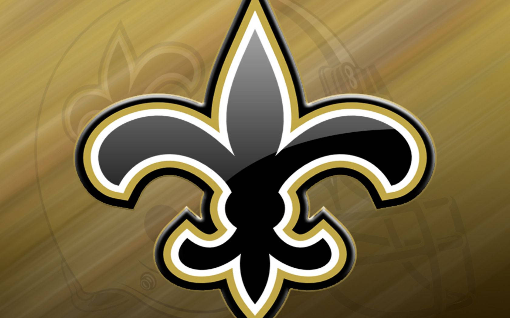 Saints, fleur de lis logo, black gold and white, HD Desktop Wallpaper