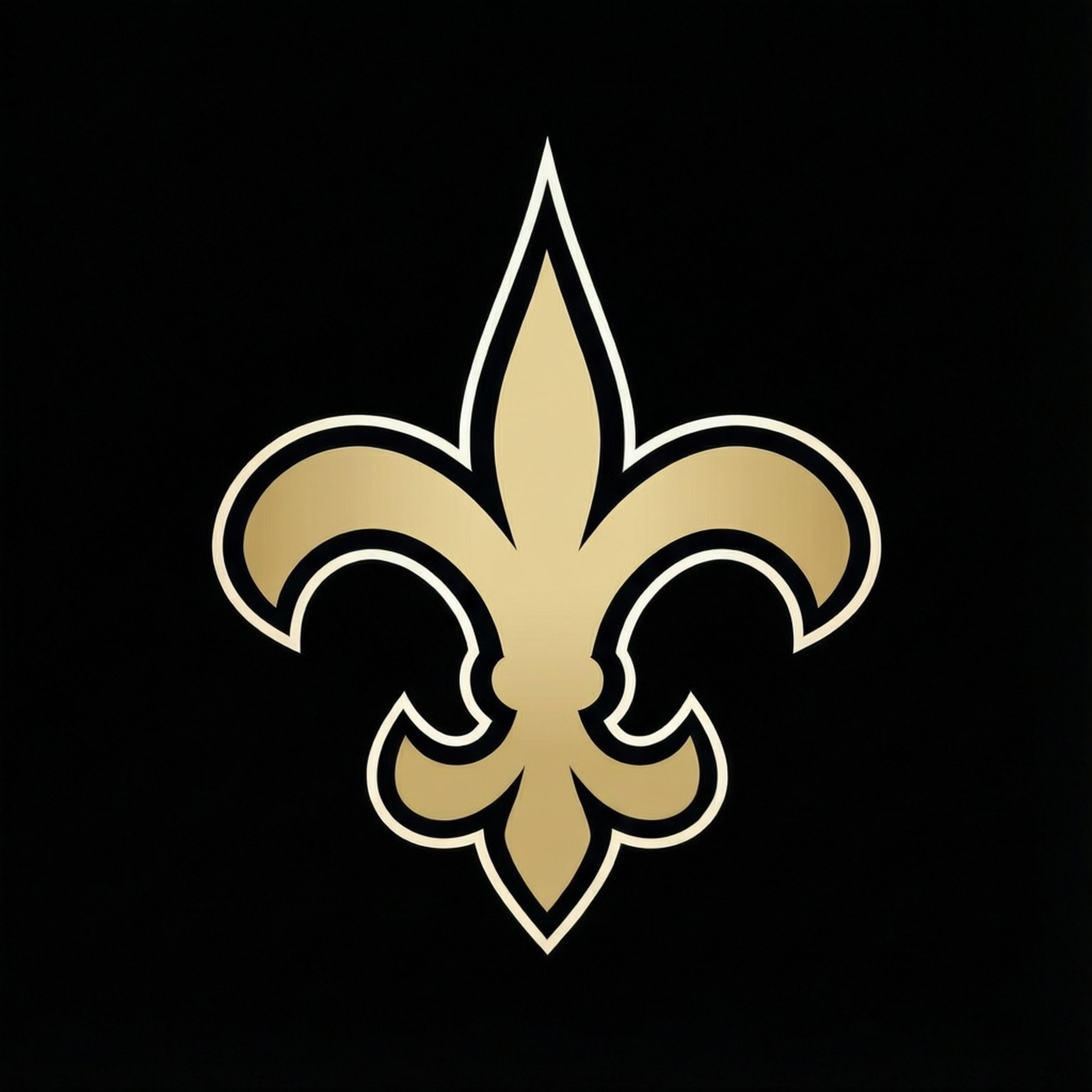 Saints, gold fleur-de-lis, white outline, HD Desktop Wallpaper