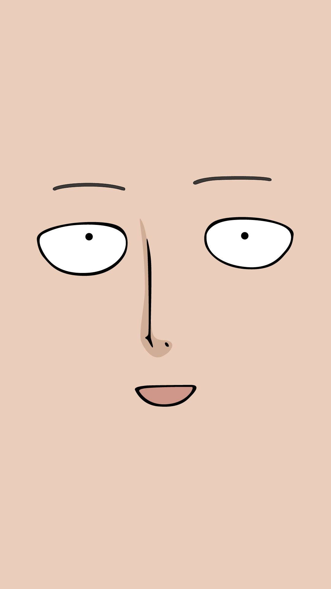 Saitama, face meme, minimalist cartoon face, Full HD Phone Wallpaper