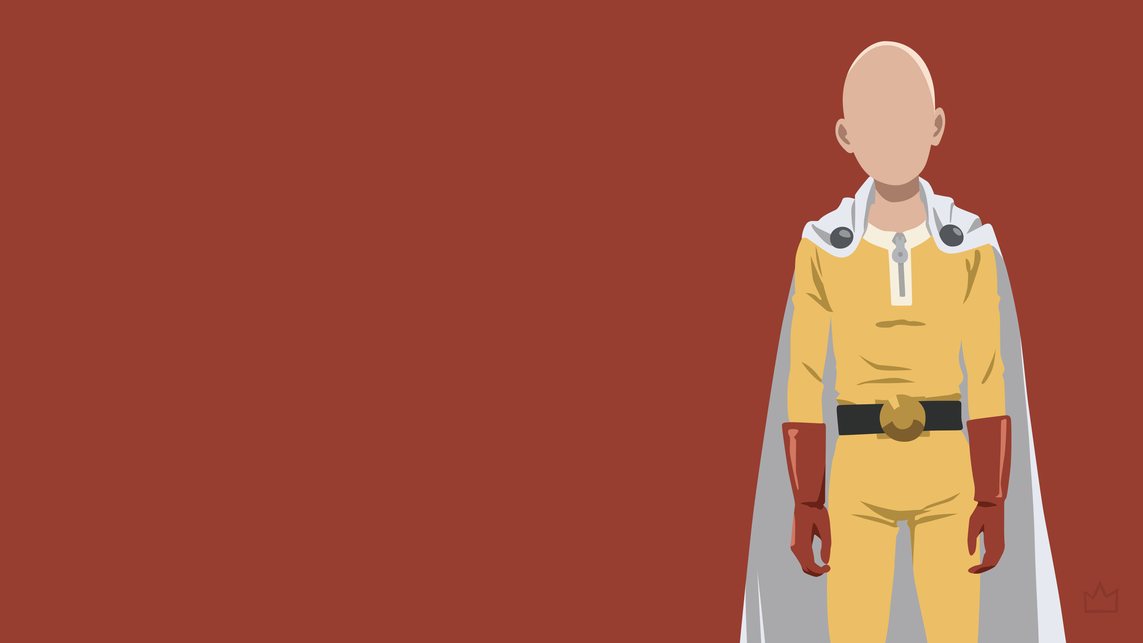 Saitama, yellow suit, white cape, 4K Desktop Wallpaper