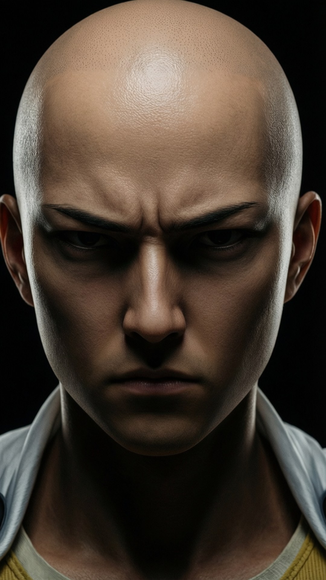 Saitama, bald man, intense furrowed brows, Full HD Phone Wallpaper