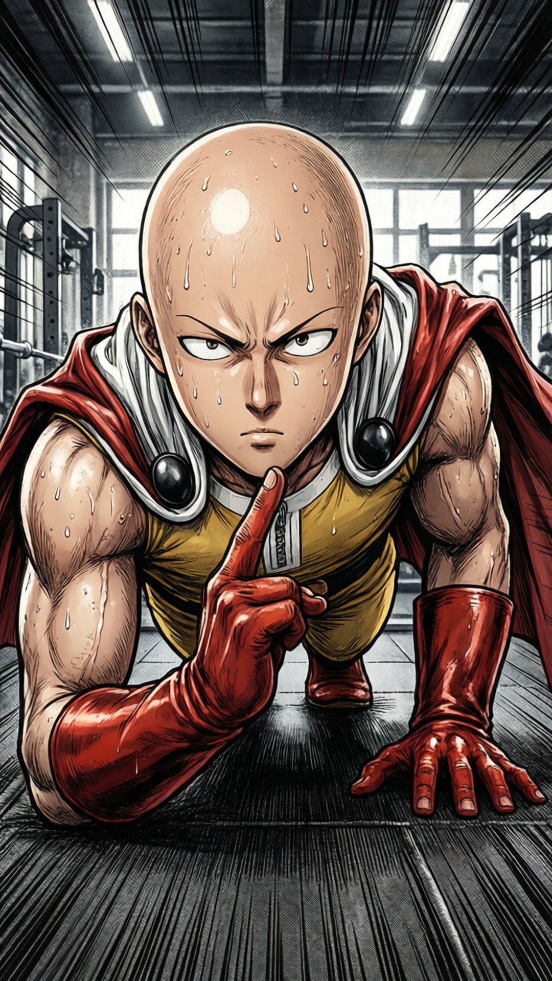Saitama, red cape, yellow vest, Full HD Phone Wallpaper