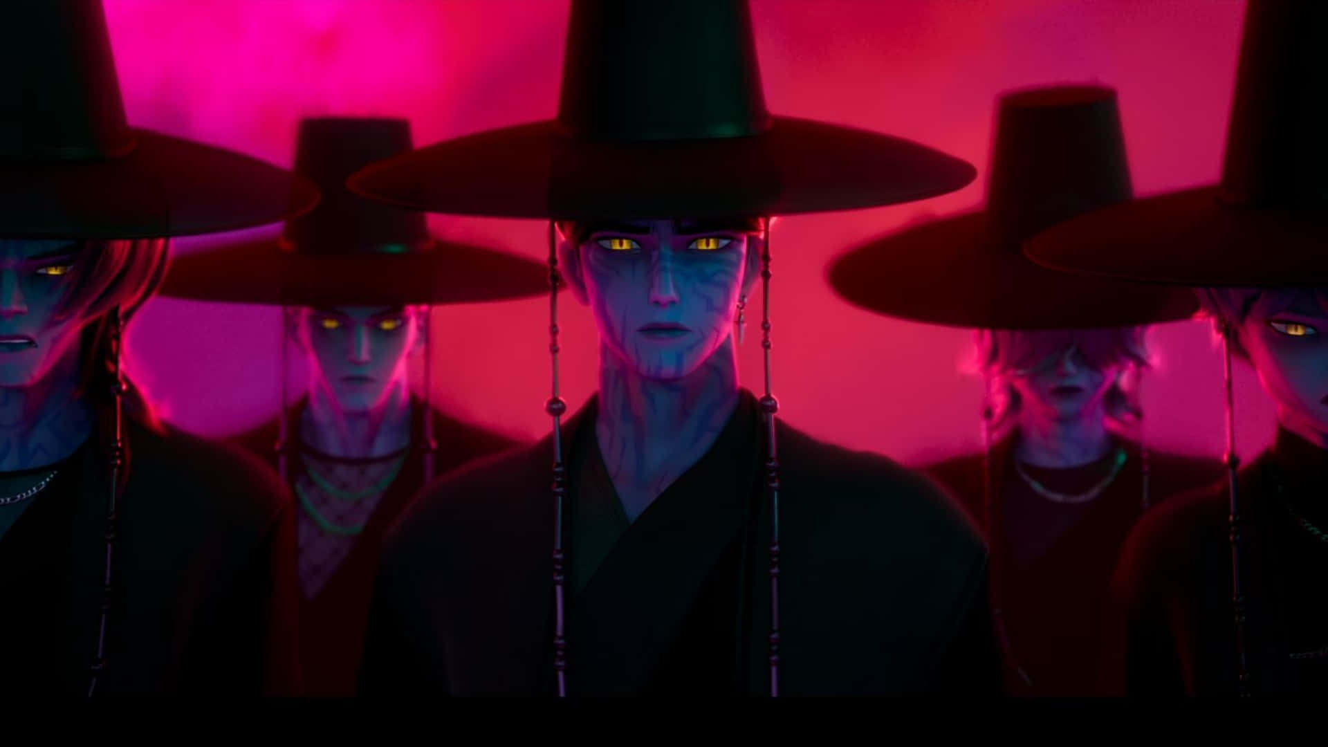 Saja Boys, blue-skinned, black wide-brimmed hats, Full HD Desktop Wallpaper