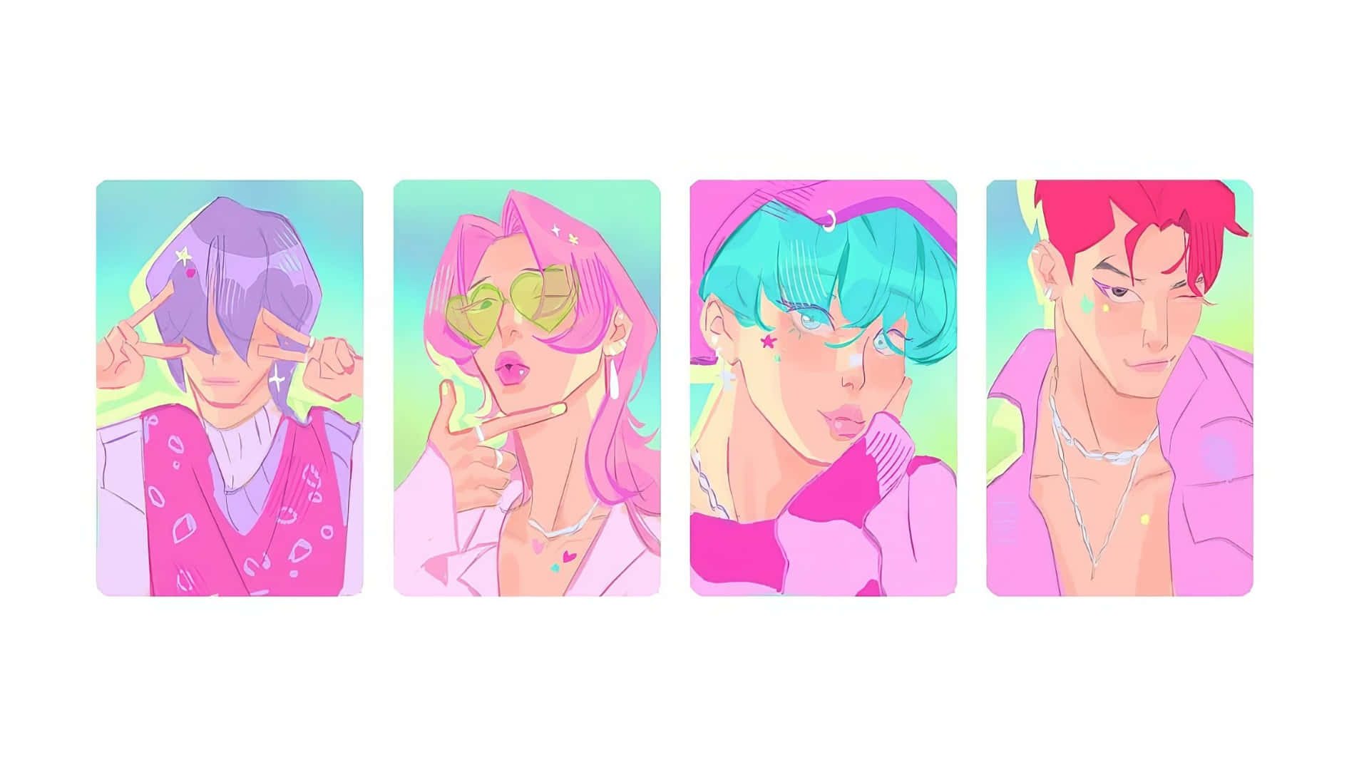 Saja Boys, colorful, anime characters, Full HD Desktop Wallpaper