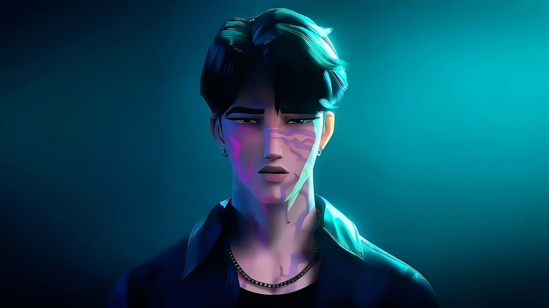 Saja Boys, neon purple, blue lighting, Full HD Desktop Wallpaper