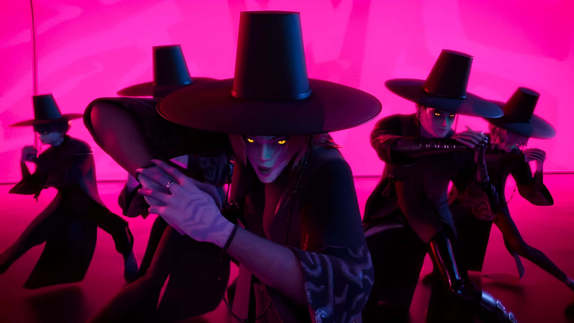 Saja Boys, dark warriors, black wide-brimmed hats, Full HD Desktop Wallpaper