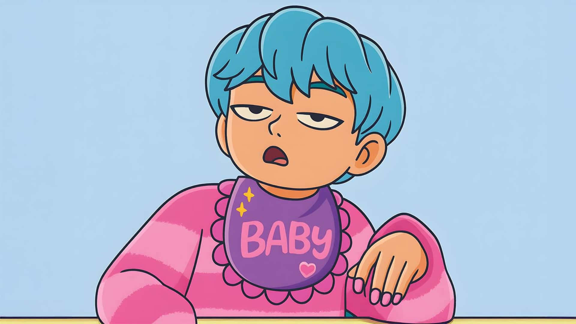 Saja Boys, baby, blue hair, Full HD Desktop Wallpaper