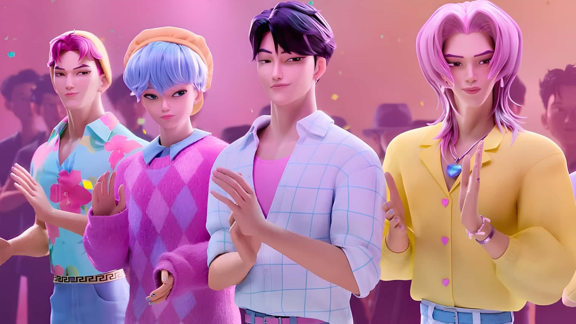 Saja Boys, vibrant hair, colorful outfits, Full HD Desktop Wallpaper