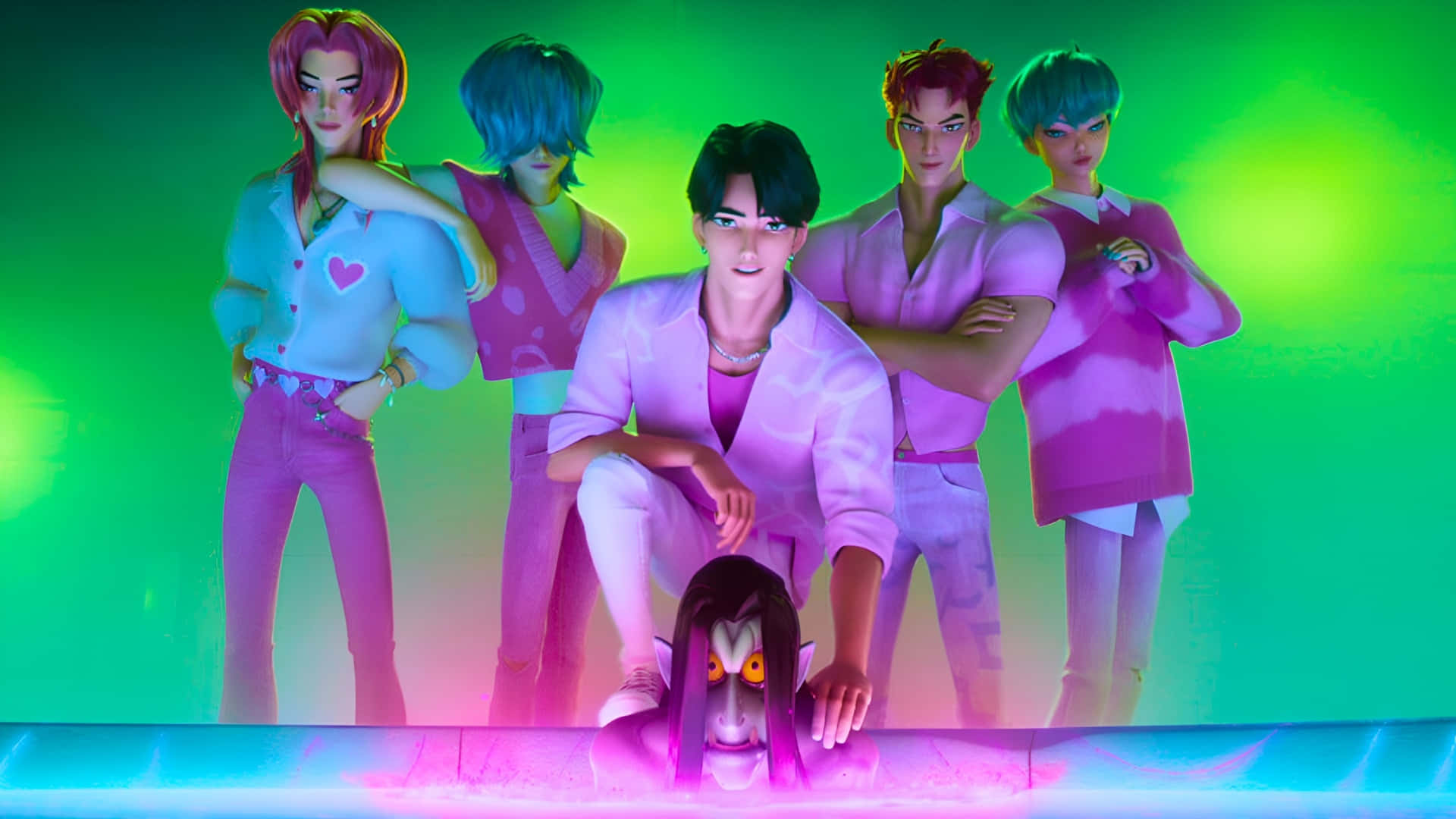Saja Boys, anime characters, pink and purple outfits, Full HD Desktop Wallpaper