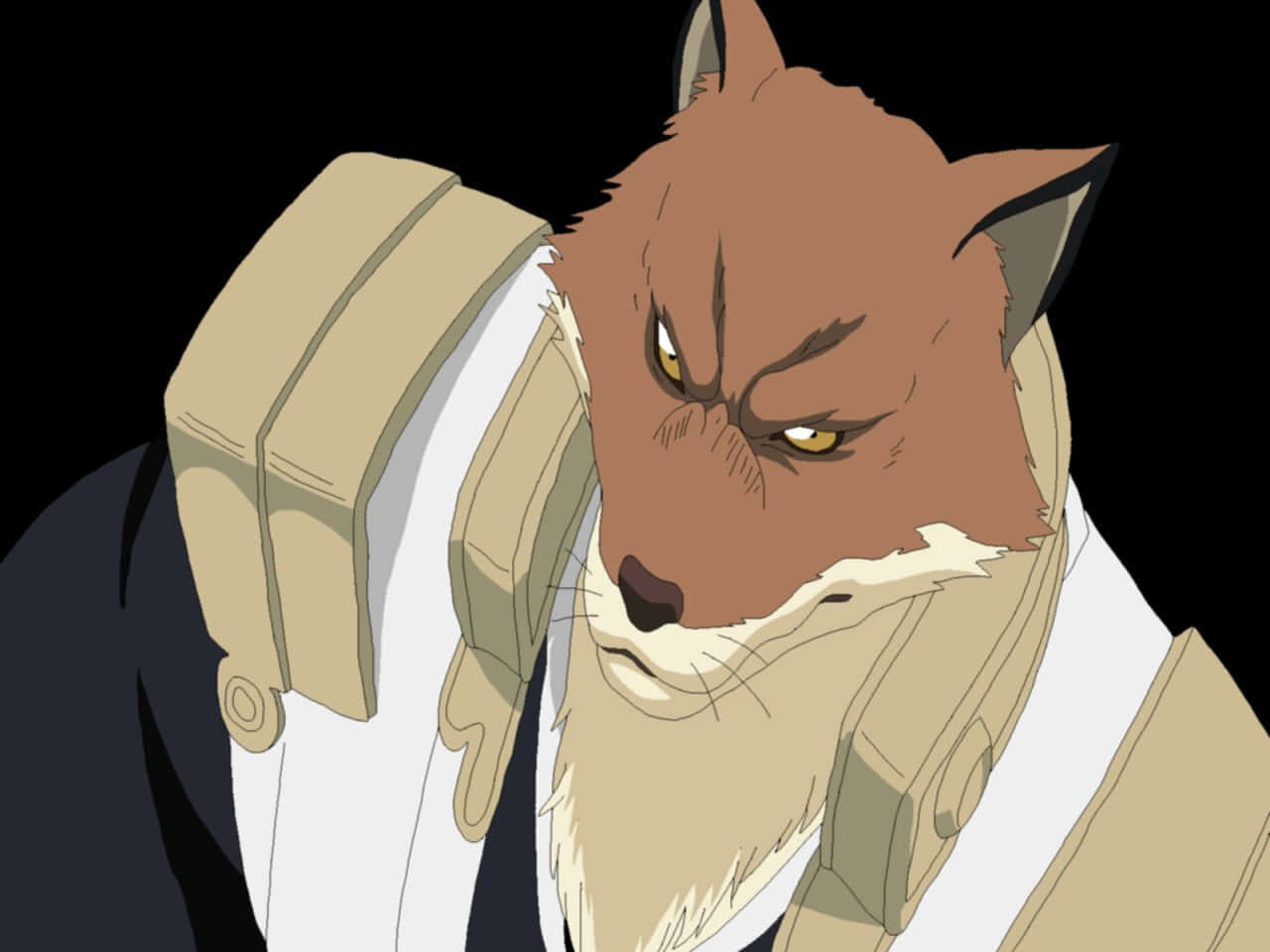Sajin Komamura, yellow eyes, beige armor, HD Desktop Wallpaper