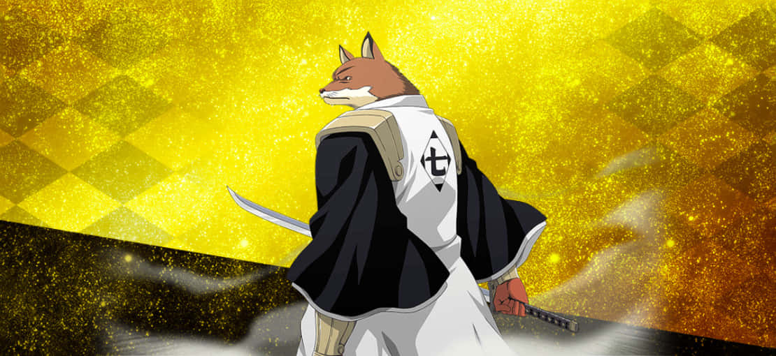 Sajin Komamura, fox-headed anime warrior, white and black uniform, SD Desktop Wallpaper