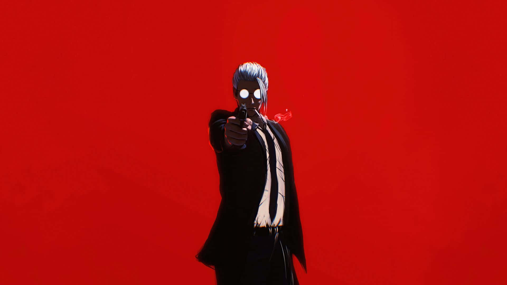 Sakamoto Days, masked anime character, black suit, Full HD Desktop Wallpaper