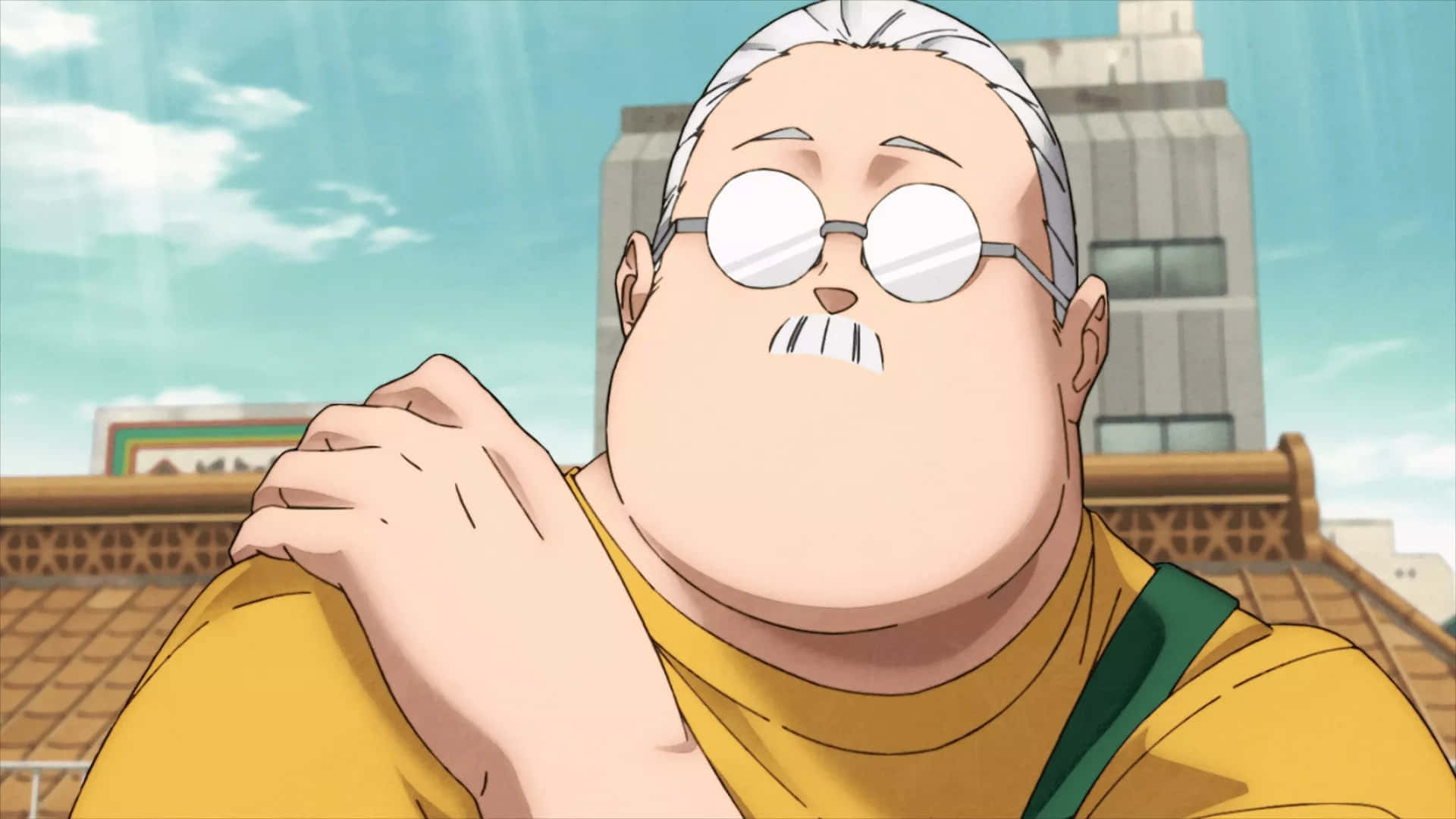 Sakamoto Days, elderly anime man, white hair, Full HD Desktop Wallpaper