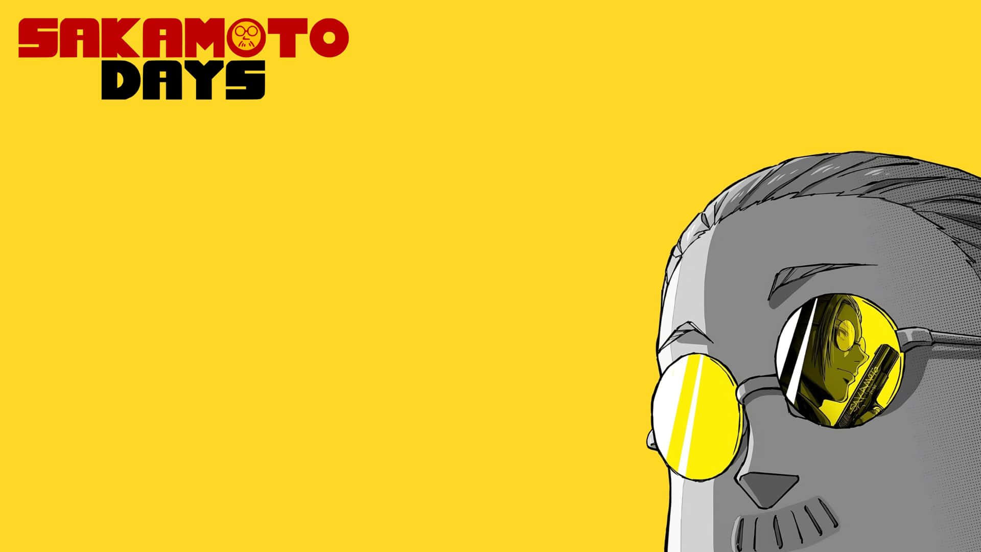 Sakamoto Days, yellow-tinted glasses, gray hair, Full HD Desktop Wallpaper