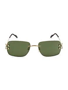 Saks Fifth Avenue, rimless sunglasses, green lenses, SD Phone Wallpaper