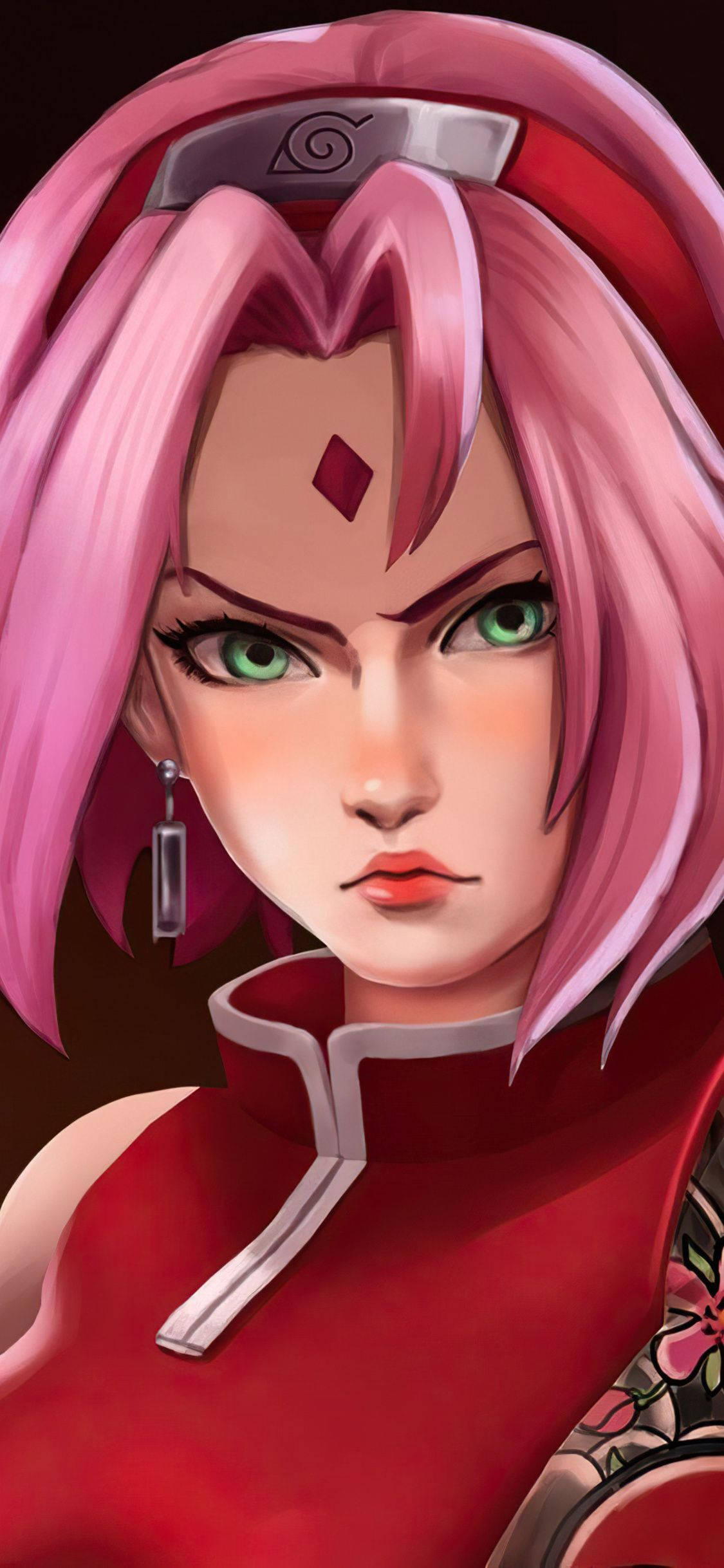 Sakura Haruno, pink hair, green eyes, Full HD Phone Wallpaper