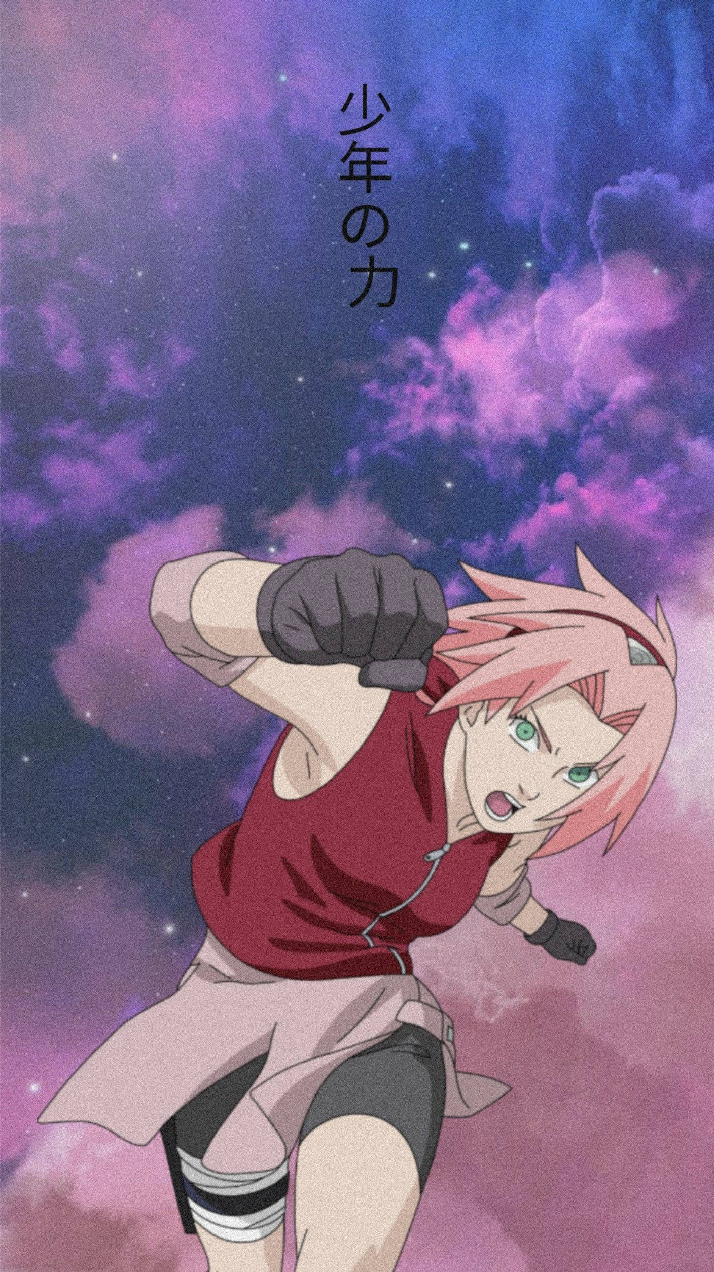 Sakura Haruno, pink-haired, red top, Full HD Phone Wallpaper