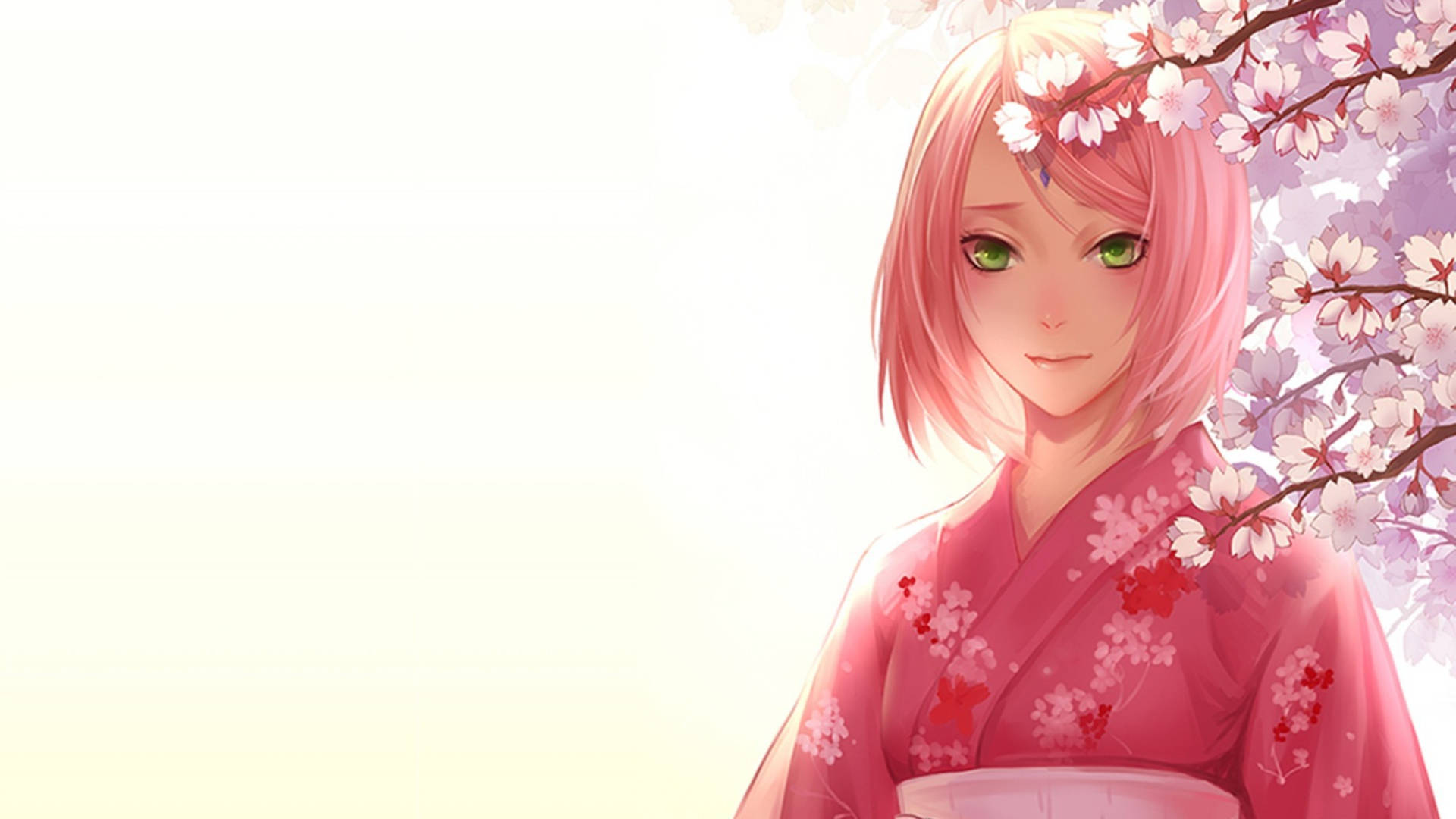 Sakura Haruno, kimono dress, pink kimono, Full HD Desktop Wallpaper