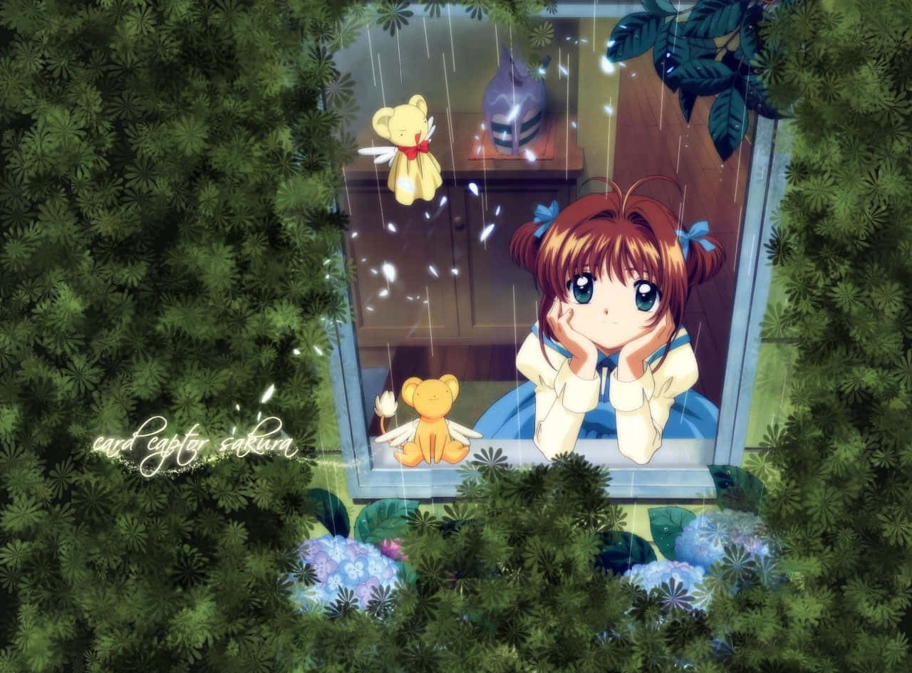 Sakura Kinomoto, card catching adventures, red hair, HD Desktop Wallpaper