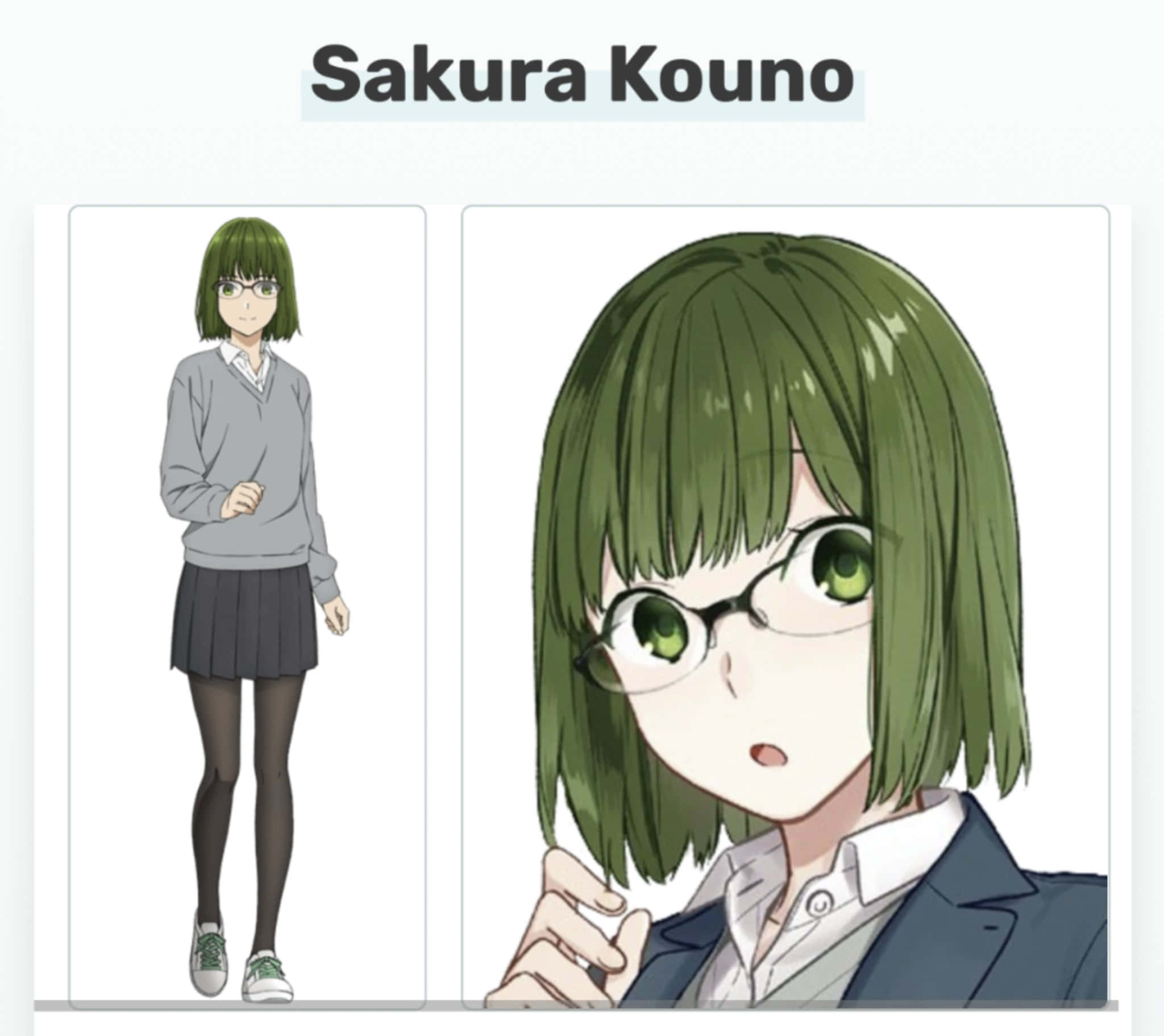 Sakura Kouno, cherry blossoms, green bob haircut, Full HD Desktop Wallpaper