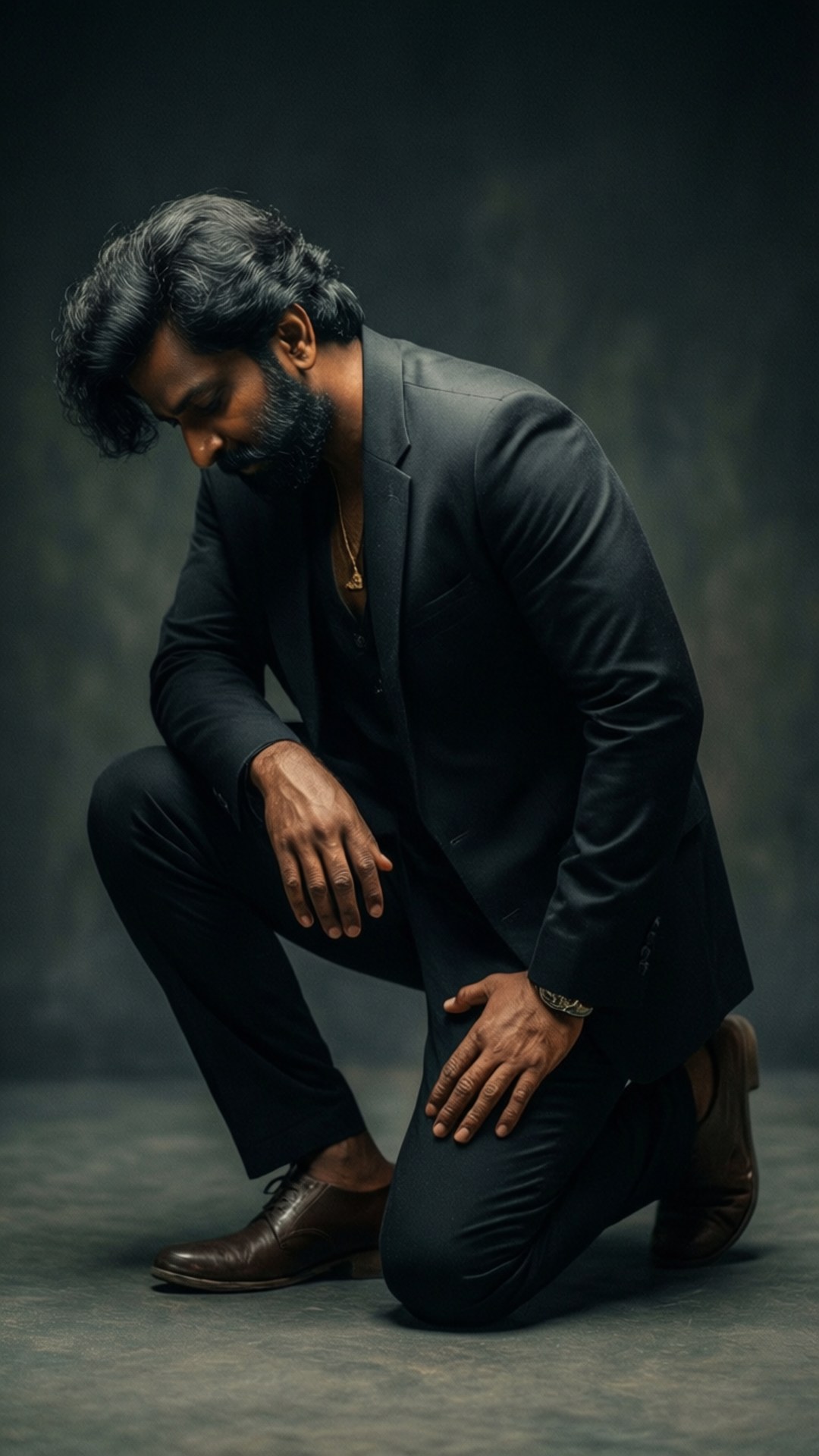 Salaar, kneeling, head bowed, Full HD Phone Wallpaper
