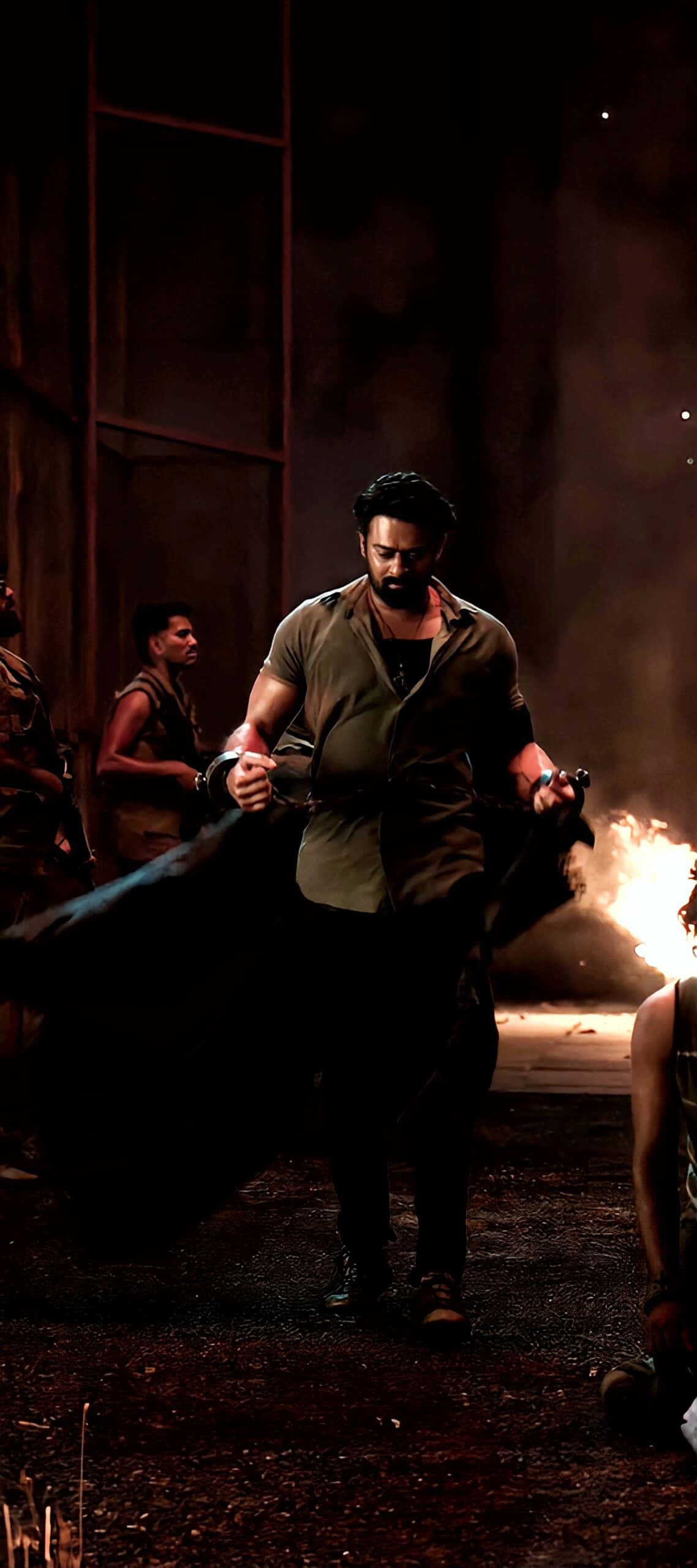 Salaar, movie action scene, dark shirt, 2K Phone Wallpaper