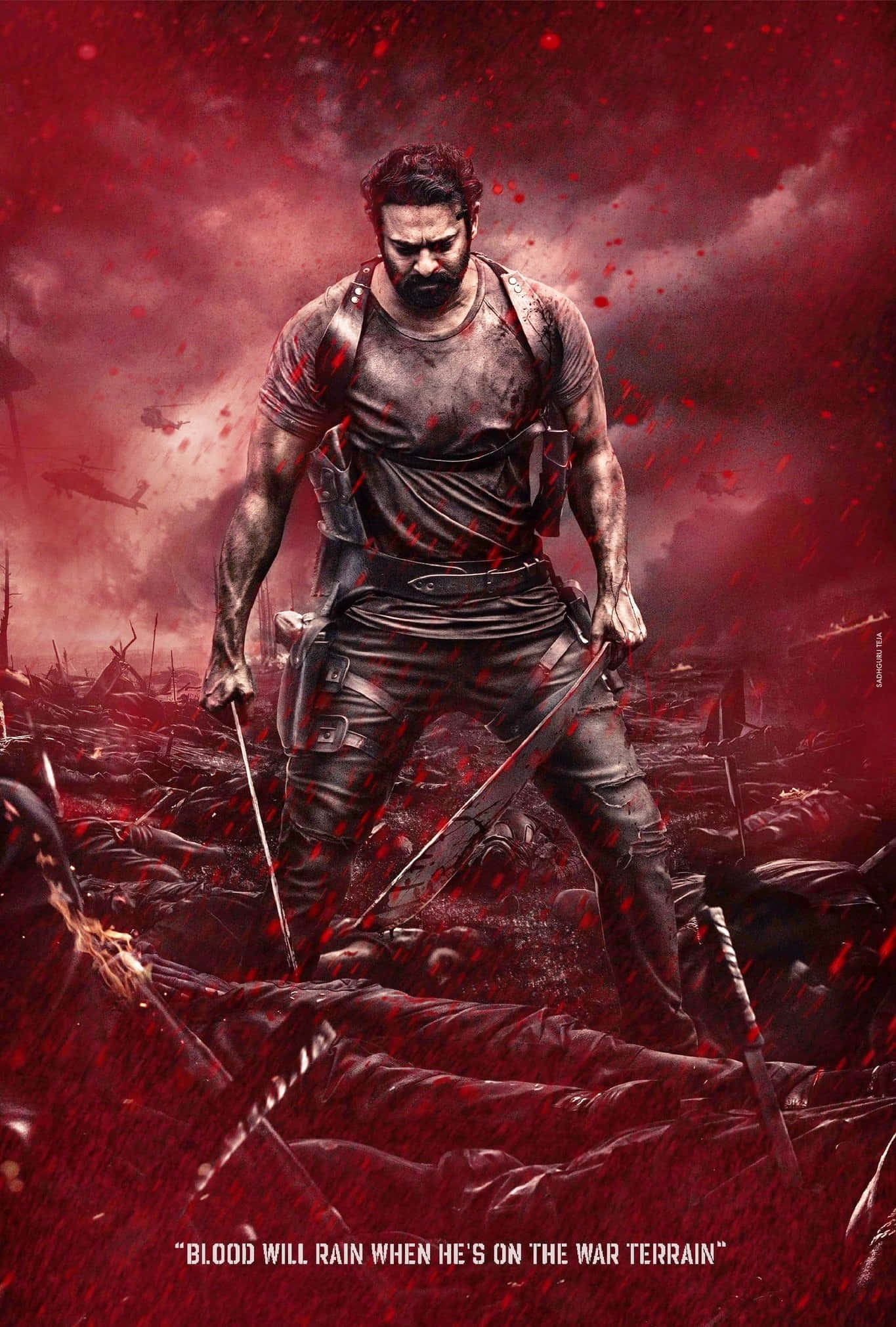 Salaar, warrior stance, crimson battlefield, Full HD Phone Wallpaper