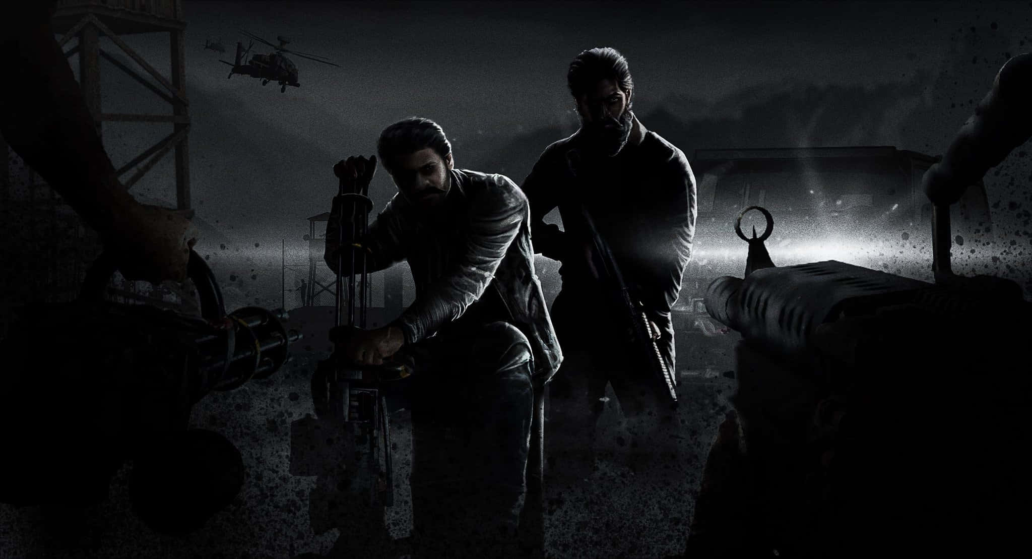 Salaar, movie action scene, dark industrial ruin, Full HD Desktop Wallpaper
