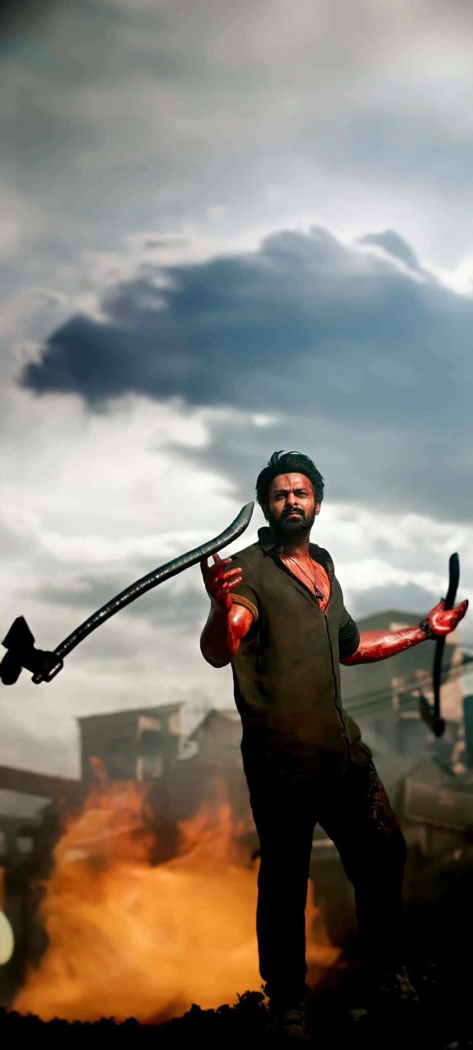 Salaar, man, bloodied hands, Full HD Phone Wallpaper