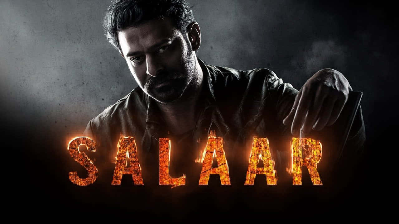 Salaar, gun, fiery glowing letters, HD Desktop Wallpaper