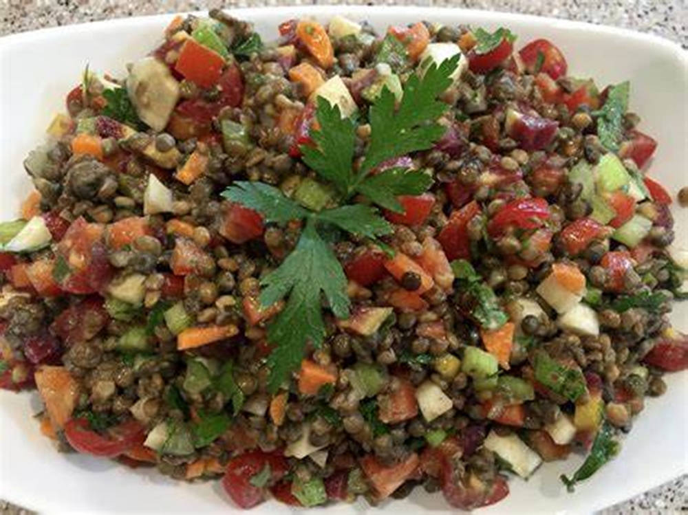 lentils, tabbouleh salad, parsley, SD Desktop Wallpaper