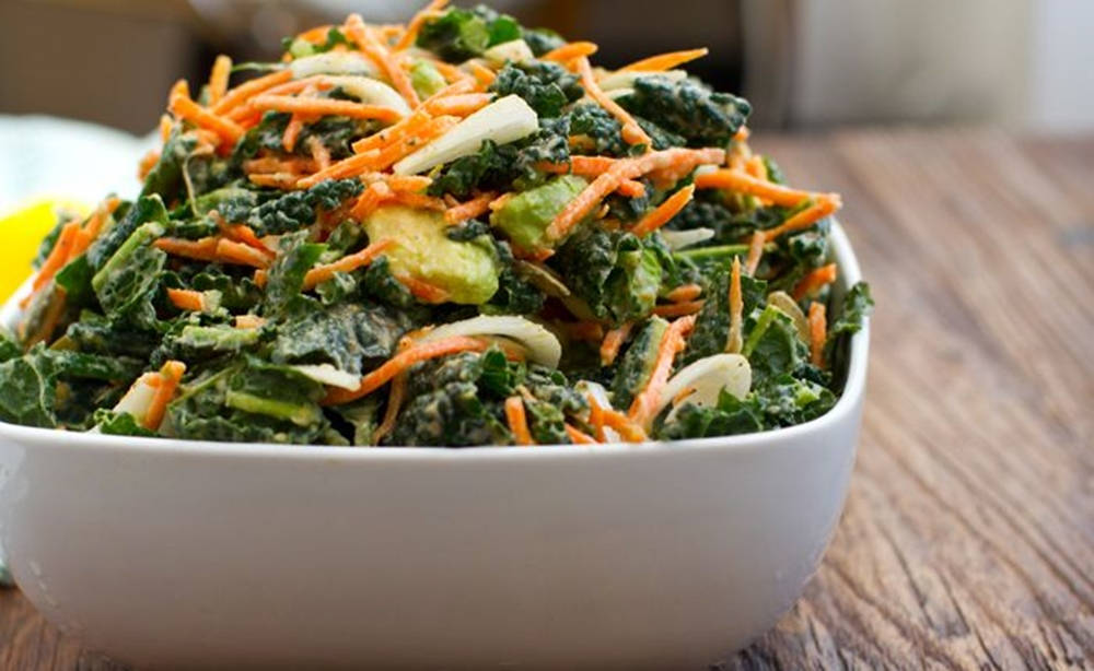 kale, avocado, shredded carrots, SD Desktop Wallpaper
