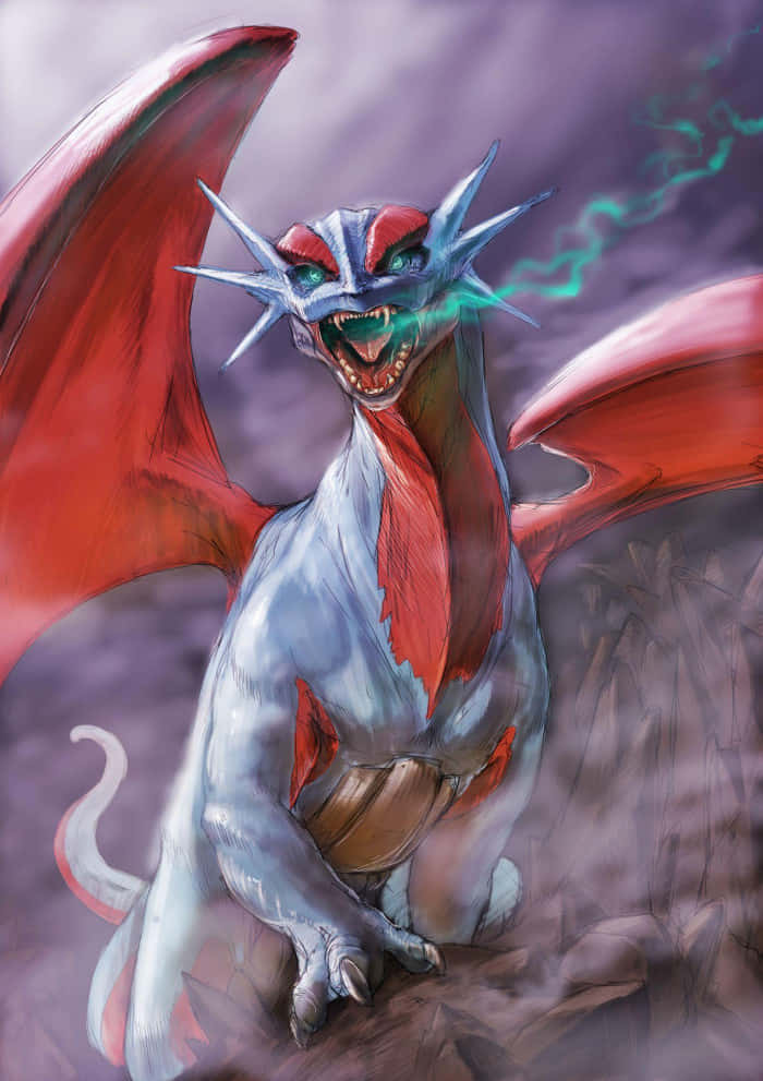 Salamence, silver, red, SD Phone Wallpaper