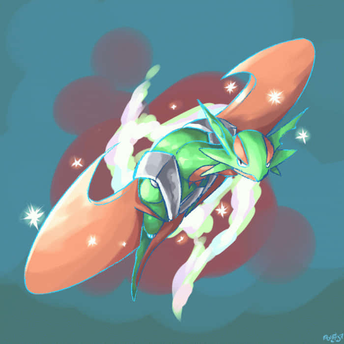 Salamence, green, orange, SD Desktop Wallpaper