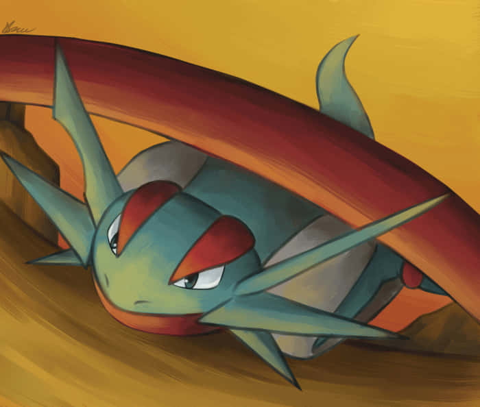 Salamence, green, red, SD Desktop Wallpaper