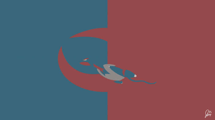 Salamence, flying, blue, SD Desktop Wallpaper