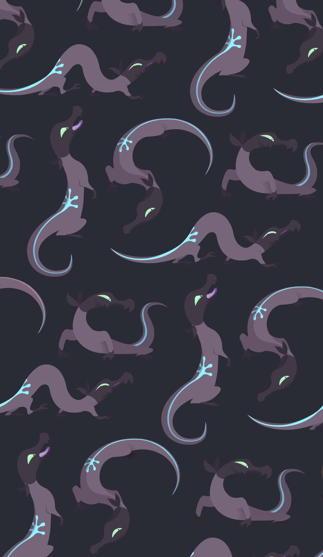 Dark Salandit, purple lizards, cyan accents, HD Phone Wallpaper