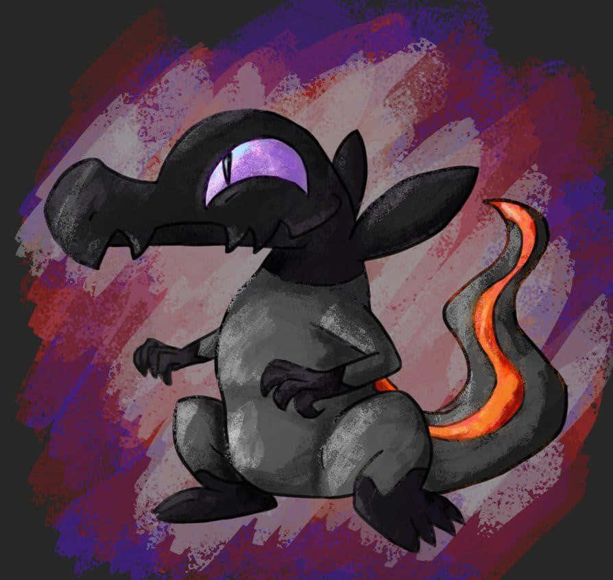 Salandit, glowing purple eyes, fiery orange tail, SD Desktop Wallpaper