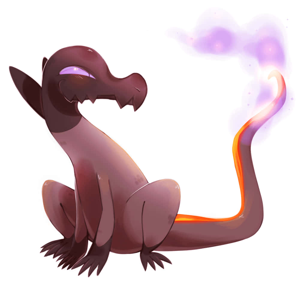 Salandit, dark purple dragon, glowing purple eyes, SD Desktop Wallpaper
