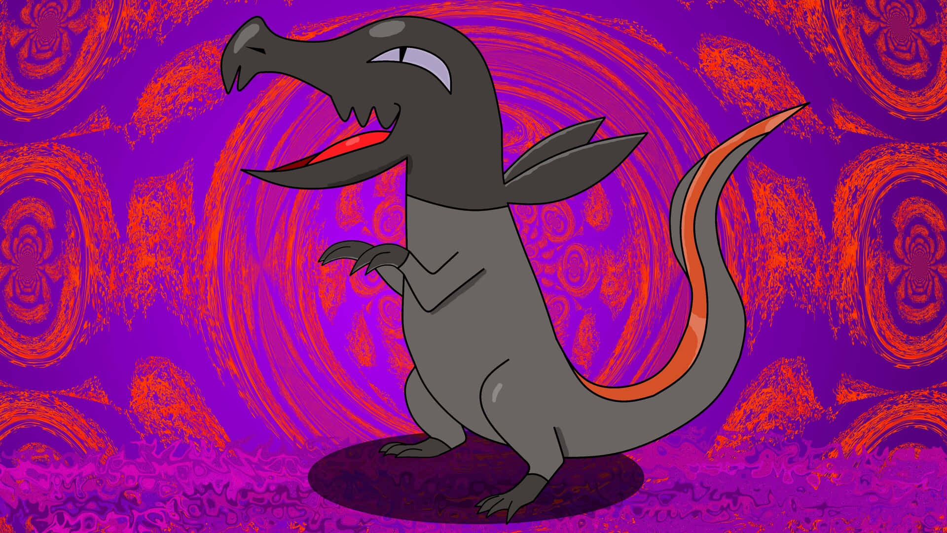 Salandit, red mouth, red tail, Full HD Desktop Wallpaper