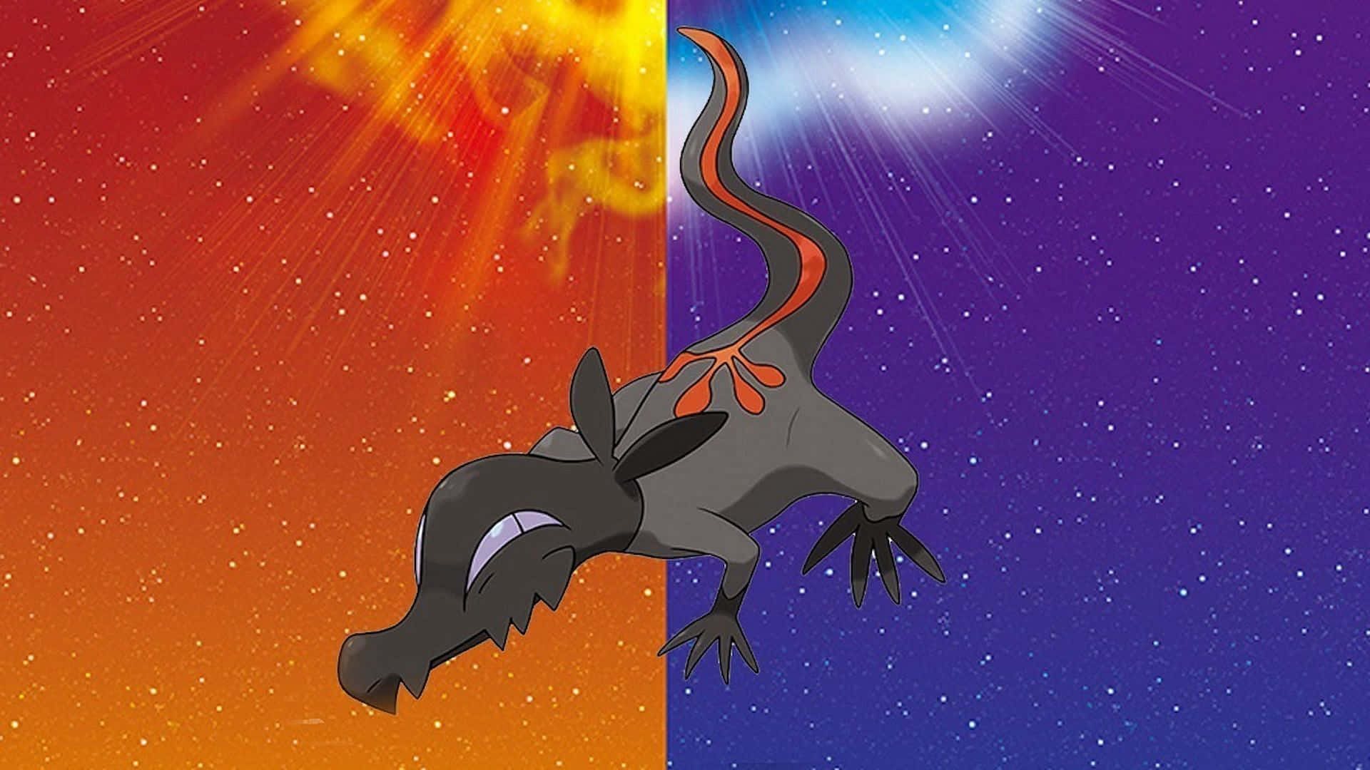 Salandit, orange and purple sky, fiery orange, Full HD Desktop Wallpaper