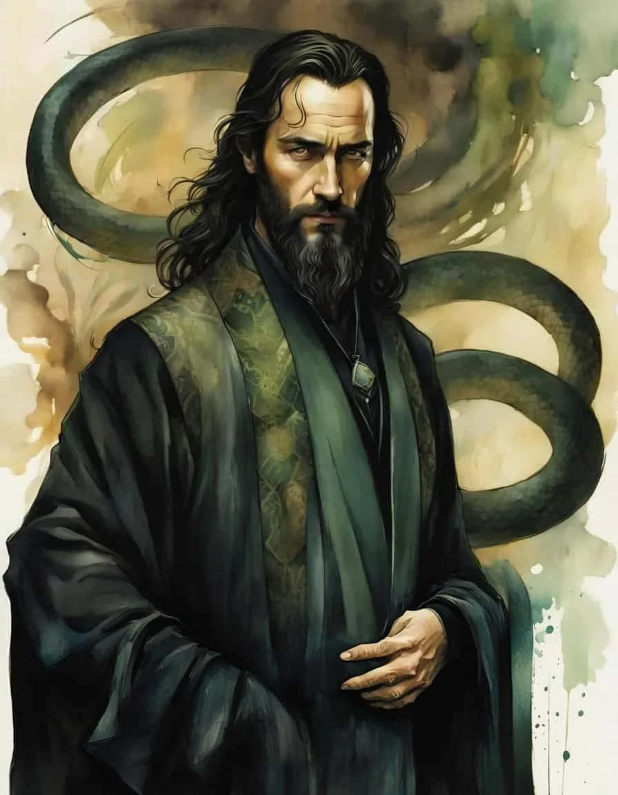 Salazar Slytherin, dark robes, swirling smoke, SD Phone Wallpaper