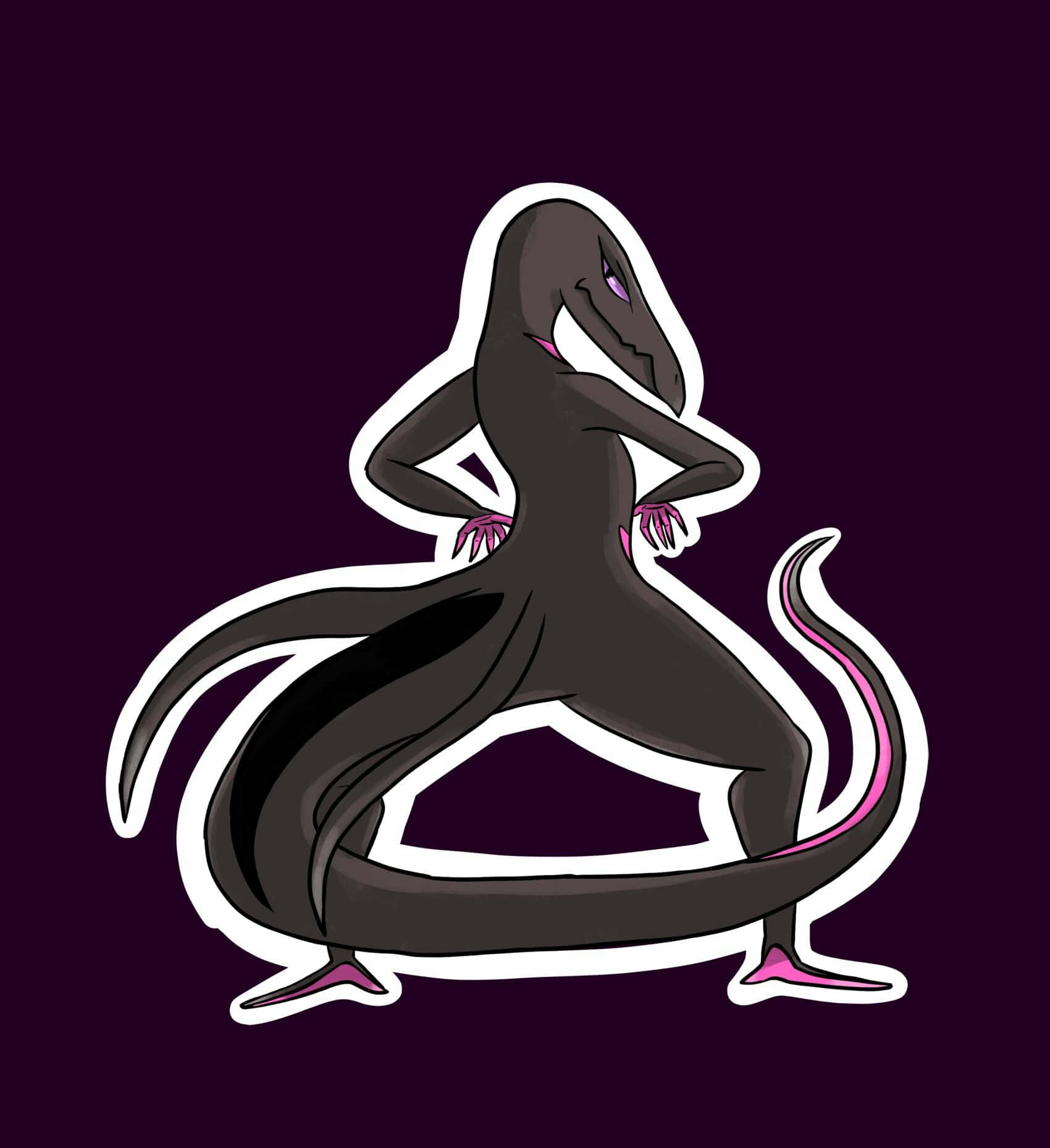 Salazzle, purple eyes, pink accents, HD Phone Wallpaper