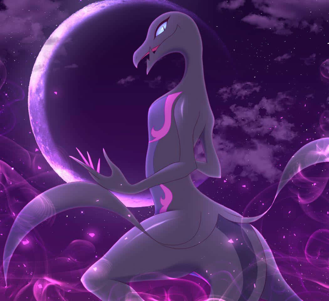 Salazzle, crescent moon, starry night sky, SD Desktop Wallpaper