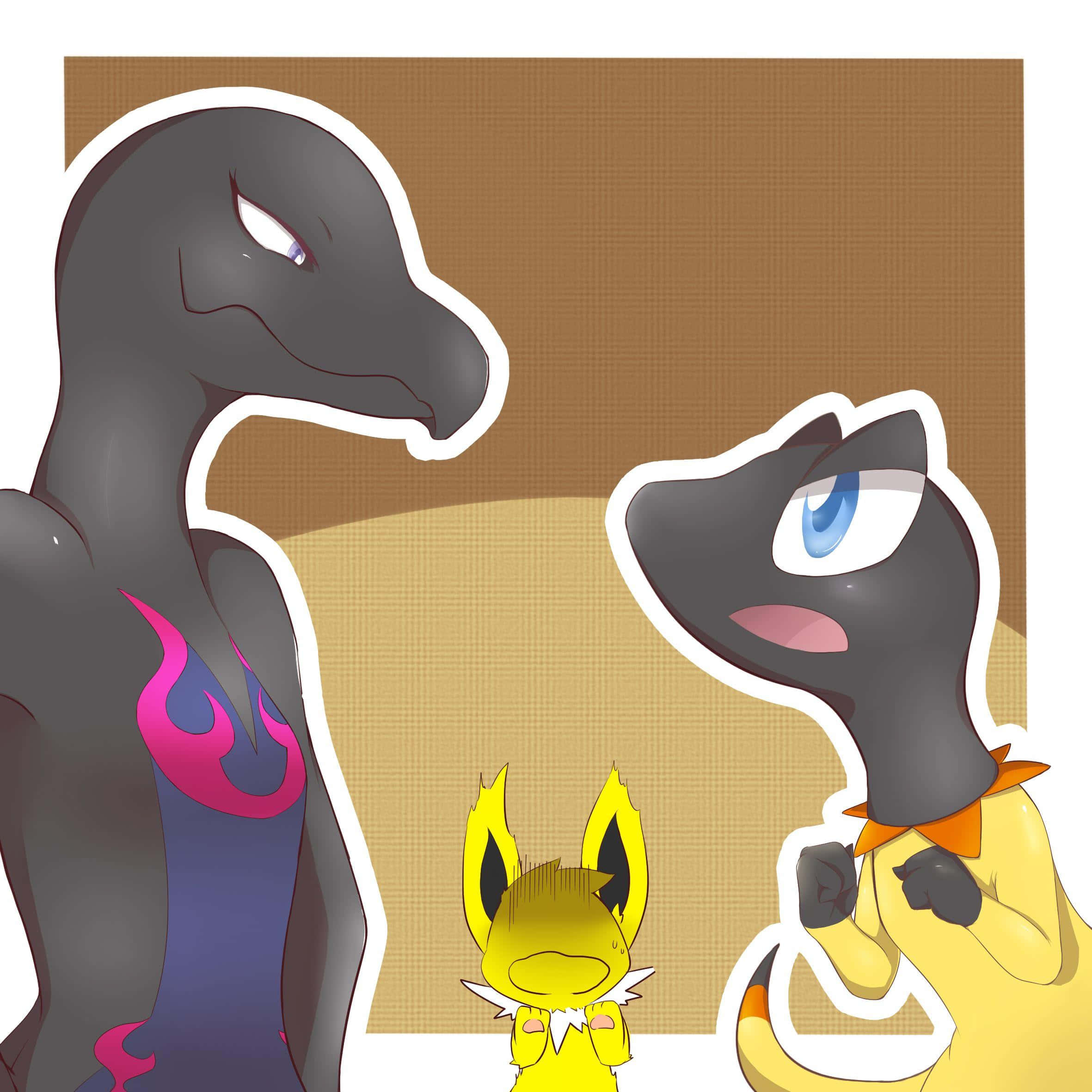 Salazzle, pink flame markings, dark dragon-like, Full HD Desktop Wallpaper