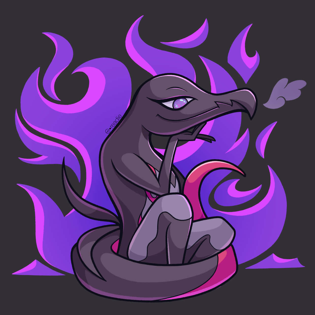 Salazzle, purple flames, blue flames, HD Desktop Wallpaper